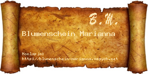 Blumenschein Marianna névjegykártya